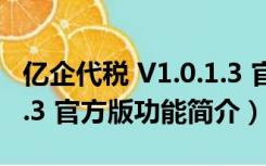 亿企代税 V1.0.1.3 官方版（亿企代税 V1.0.1.3 官方版功能简介）