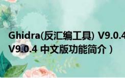 Ghidra(反汇编工具) V9.0.4 中文版（Ghidra(反汇编工具) V9.0.4 中文版功能简介）