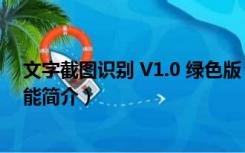 文字截图识别 V1.0 绿色版（文字截图识别 V1.0 绿色版功能简介）