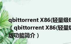 qbittorrent X86(轻量级BitTorrent客户端) V4.1.9 绿色版（qbittorrent X86(轻量级BitTorrent客户端) V4.1.9 绿色版功能简介）