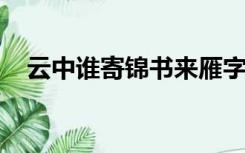 云中谁寄锦书来雁字回时月满西楼下一句