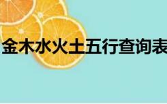 金木水火土五行查询表大全五行相生相克原理