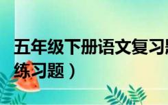 五年级下册语文复习题（五年级上册语文复习练习题）