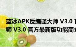 蓝冰APK反编译大师 V3.0 官方最新版（蓝冰APK反编译大师 V3.0 官方最新版功能简介）