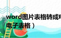 word图片表格转成电子表格（图片表格转成电子表格）