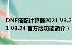 DNF搭配计算器2021 V3.24 官方版（DNF搭配计算器2021 V3.24 官方版功能简介）