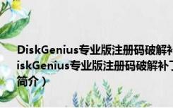 DiskGenius专业版注册码破解补丁 V5.4.3 32位/64位 绿色免费版（DiskGenius专业版注册码破解补丁 V5.4.3 32位/64位 绿色免费版功能简介）