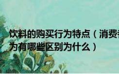 饮料的购买行为特点（消费者购买汽车与购买饮料的购买行为有哪些区别为什么）