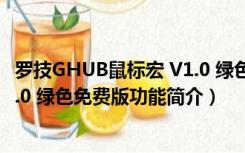 罗技GHUB鼠标宏 V1.0 绿色免费版（罗技GHUB鼠标宏 V1.0 绿色免费版功能简介）