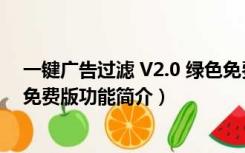 一键广告过滤 V2.0 绿色免费版（一键广告过滤 V2.0 绿色免费版功能简介）