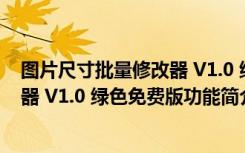 图片尺寸批量修改器 V1.0 绿色免费版（图片尺寸批量修改器 V1.0 绿色免费版功能简介）