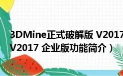 3DMine正式破解版 V2017 企业版（3DMine正式破解版 V2017 企业版功能简介）