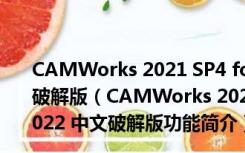 CAMWorks 2021 SP4 for SolidWorks 2020-2022 中文破解版（CAMWorks 2021 SP4 for SolidWorks 2020-2022 中文破解版功能简介）