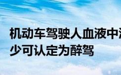 机动车驾驶人血液中酒精含量大于或者等于多少可认定为醉驾