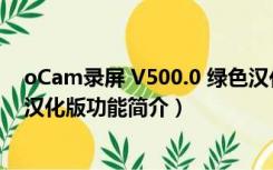 oCam录屏 V500.0 绿色汉化版（oCam录屏 V500.0 绿色汉化版功能简介）