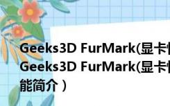 Geeks3D FurMark(显卡性能测试软件) V1.9.2 单文件版（Geeks3D FurMark(显卡性能测试软件) V1.9.2 单文件版功能简介）