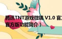 腾讯TNT游戏微端 V1.0 官方版（腾讯TNT游戏微端 V1.0 官方版功能简介）