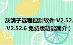 灰鸽子远程控制软件 V2.52.6 免费版（灰鸽子远程控制软件 V2.52.6 免费版功能简介）