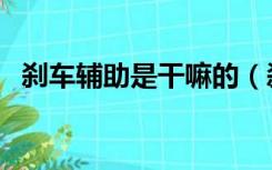 刹车辅助是干嘛的（刹车辅助是什么意思）