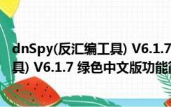 dnSpy(反汇编工具) V6.1.7 绿色中文版（dnSpy(反汇编工具) V6.1.7 绿色中文版功能简介）