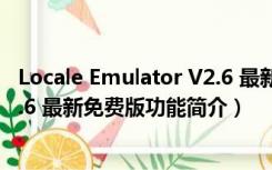 Locale Emulator V2.6 最新免费版（Locale Emulator V2.6 最新免费版功能简介）