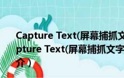 Capture Text(屏幕捕抓文字识别) V5.5.1 汉化破解版（Capture Text(屏幕捕抓文字识别) V5.5.1 汉化破解版功能简介）