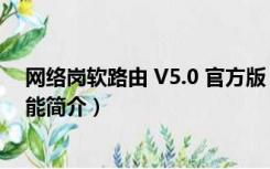 网络岗软路由 V5.0 官方版（网络岗软路由 V5.0 官方版功能简介）