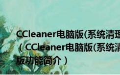 CCleaner电脑版(系统清理工具) V6.04.10044 官方最新版（CCleaner电脑版(系统清理工具) V6.04.10044 官方最新版功能简介）