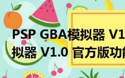 PSP GBA模拟器 V1.0 官方版（PSP GBA模拟器 V1.0 官方版功能简介）