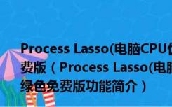 Process Lasso(电脑CPU优化软件) 32位 V8.9.8.94 绿色免费版（Process Lasso(电脑CPU优化软件) 32位 V8.9.8.94 绿色免费版功能简介）