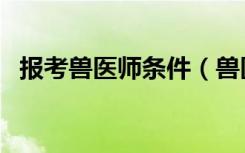 报考兽医师条件（兽医报考需要什么条件）