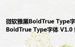 微软雅黑BoldTrue Type字体 V1.0 绿色免费版（微软雅黑BoldTrue Type字体 V1.0 绿色免费版功能简介）