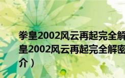 拳皇2002风云再起完全解密版(隐藏必杀) 中文免费版（拳皇2002风云再起完全解密版(隐藏必杀) 中文免费版功能简介）