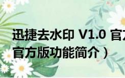 迅捷去水印 V1.0 官方版（迅捷去水印 V1.0 官方版功能简介）