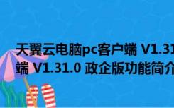 天翼云电脑pc客户端 V1.31.0 政企版（天翼云电脑pc客户端 V1.31.0 政企版功能简介）