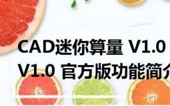 CAD迷你算量 V1.0 官方版（CAD迷你算量 V1.0 官方版功能简介）