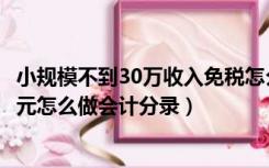 小规模不到30万收入免税怎么做会计分录（小规模收入30万元怎么做会计分录）