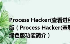 Process Hacker(查看进程工具) x64 V3.0.2568 中文绿色版（Process Hacker(查看进程工具) x64 V3.0.2568 中文绿色版功能简介）