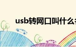 usb转网口叫什么名字（usb转网口）