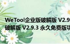 WeTool企业版破解版 V2.9.3 永久免费版（WeTool企业版破解版 V2.9.3 永久免费版功能简介）