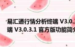 易汇通行情分析终端 V3.0.3.1 官方版（易汇通行情分析终端 V3.0.3.1 官方版功能简介）