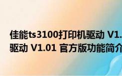 佳能ts3100打印机驱动 V1.01 官方版（佳能ts3100打印机驱动 V1.01 官方版功能简介）