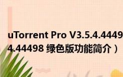 uTorrent Pro V3.5.4.44498 绿色版（uTorrent Pro V3.5.4.44498 绿色版功能简介）