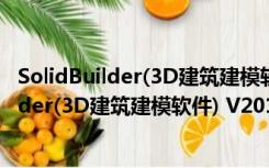 SolidBuilder(3D建筑建模软件) V2019 破解版（SolidBuilder(3D建筑建模软件) V2019 破解版功能简介）