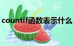 countif函数表示什么（countif函数的意思）