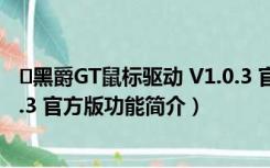 ﻿黑爵GT鼠标驱动 V1.0.3 官方版（﻿黑爵GT鼠标驱动 V1.0.3 官方版功能简介）