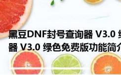 黑豆DNF封号查询器 V3.0 绿色免费版（黑豆DNF封号查询器 V3.0 绿色免费版功能简介）