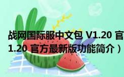 战网国际服中文包 V1.20 官方最新版（战网国际服中文包 V1.20 官方最新版功能简介）