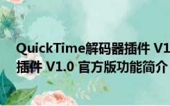 QuickTime解码器插件 V1.0 官方版（QuickTime解码器插件 V1.0 官方版功能简介）