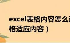 excel表格内容怎么适应单元格（excel让表格适应内容）